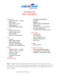 What To Pack For A Baby Or Toddler Free Printable Packing Lists