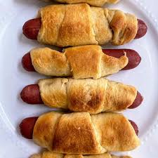 hot dogs in crescent rolls platein28