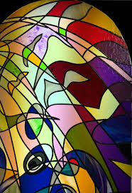 decorative coloured stained glass and