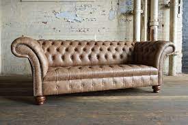Handmade 3 Seater Brown Leather