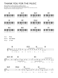 I made this video myself but i do not own the song! Thank You For The Music Sheet Music Abba Piano Chords Lyrics