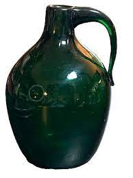 Blown Glass Jug Kelly Green With Handle