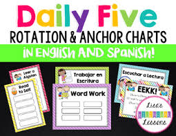 Daily 5 Rotation Anchor Charts English Spanish