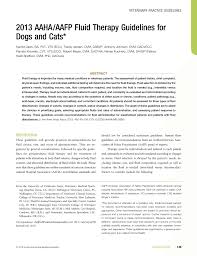 Pdf 2013 Aaha Aafp Fluid Therapy Guidelines For Dogs And Cats