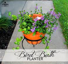 How To Make A Bird Bath Planter For
