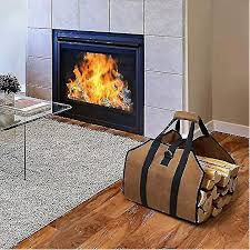Firewood Tote Bag Canvas Log Carrier