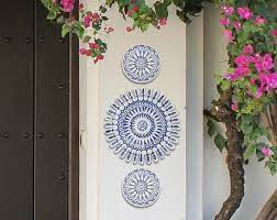 Moroccan Decor Outdoor Wall Art Blue