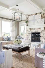 Rustic Stone Fireplace With Hearth