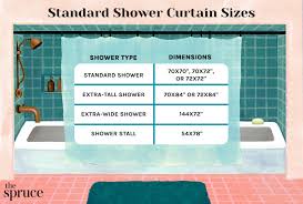 standard shower curtain sizes and types