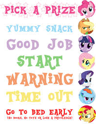 This Is A My Little Pony Behavior Chart That I Made For My 3
