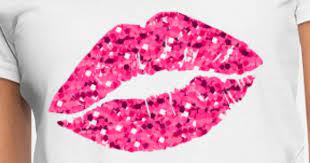 glittery pink cute lips lips t shirt