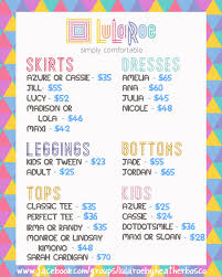 Lularoe Pricing Price Chart Dont Overpay For Your Llr