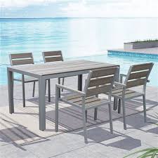 Corliving 5pc Sun Bleached Grey Outdoor