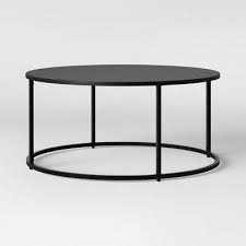 glasgow round metal coffee table black