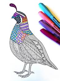 2) click on the coloring page image in the bottom half of the screen to make that frame active. Quail Pdf Animal Coloring Page Etsy