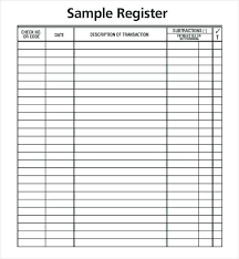 Checkbook Excel Bank Register Business Printable Template