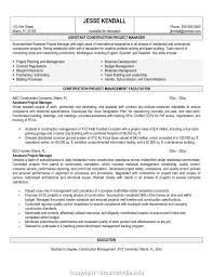 Residential Project Manager For Hire Construction Experience Resume