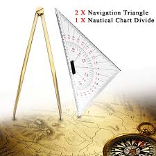 Us 16 66 34 Off 2pcs 300m Navigation Triangular Protractor 168mm Nautical Chart Divider Measurement Tools Suitable For Marine Navigation In