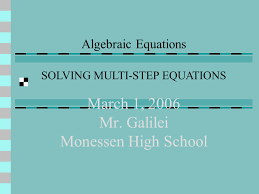 Solving Multistep Equations