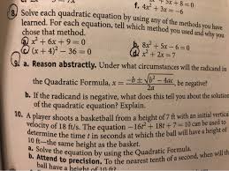 F 4x3x 6 Solve Each Quadratic Equation