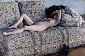 Nackt auf einer Couch, c.1880 von Gustave Caillebotte
