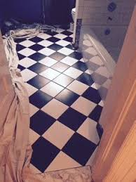 black and white checkerboard floor in