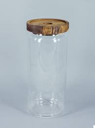 Transpa Glass Jar With Wooden Lid