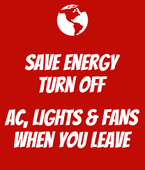 save energy turn off ac lights fans