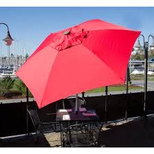 Tilt Patio Umbrella In Red Polyester