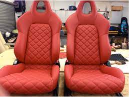 Red Leather Oem Seats Refurbishment