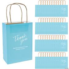 blue thank you kraft paper gift bags