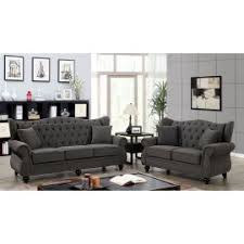 Ewloe Living Room Set In Dark Gray By