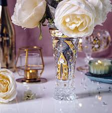 Gold Design Bohemia Crystal Vase