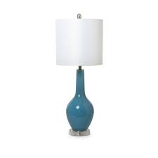 Light Blue And Silver Glass Table Lamps