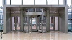 Rotating Glass Doors At Entrances And