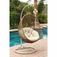 Outdoor Wicker Swing Chair With Stand