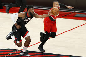 (1) of the denver nuggets stands on the court after being assessed a technical foul, while playing against the portland trail blazers during the first quarter at ball arena on. Portland Trail Blazers Vs Houston Rockets Preview Blazer S Edge