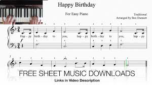 happy birthday easy piano you
