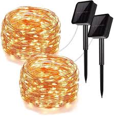 solar string lights 100led copper