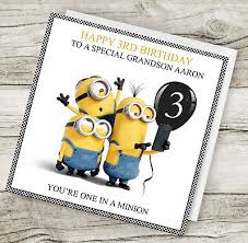 Diy minion birthday cards minion invitation printable templates. Free P P Personalised Handmade Minion Birthday Greeting Card Envelope Home Garden Patterer Greeting Cards Party Supply