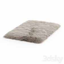 fluffy rug with long fur carpets 3d
