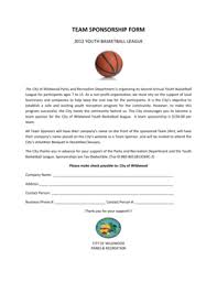 athletic sponsorship letter forms