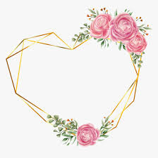 love heart rose wreath geometric