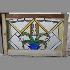 Antique French Deco Stained Glass