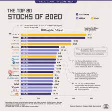 chart the 20 top stocks of 2020 by