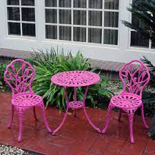Pink Bistro Set Table And Chairs Cute