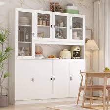 White Wood Combination Storage Cabinet