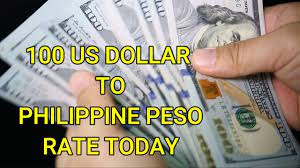 convert 100 usd dollar in philippine