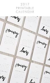 Free Hand Lettered 2017 Calendar Printable Diy Calendar