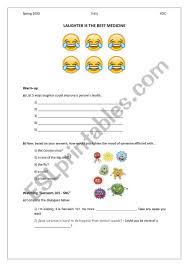 Laughter is the best medicine speech is quite a rare and popular topic for writing an. Laughter Is The Best Medicine Esl Worksheet By Lorindel13